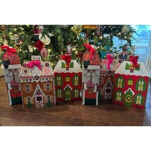 Lot of 5 Vintage Christmas Gift Boxes 1960s 70s Mid Century Christmas Gift Wrap